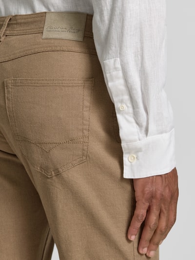 Christian Berg Men Jeansy o kroju slim fit w 5 kieszeni Jasnobrązowy 3