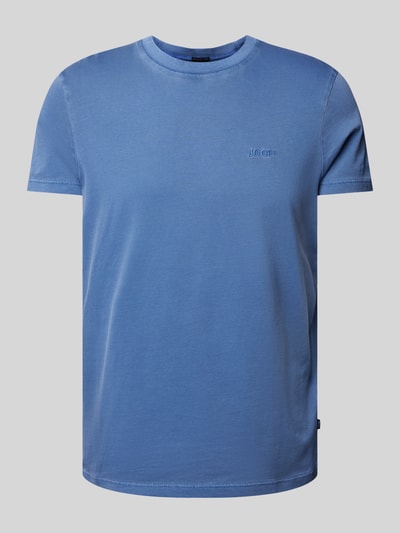 JOOP! Collection T-shirt met geribde ronde hals, model 'Paris' Oceaanblauw - 2