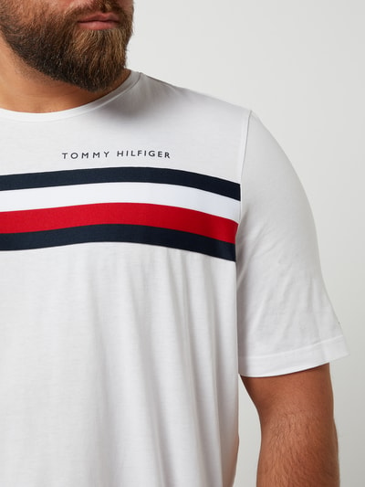 Tommy Hilfiger Big & Tall PLUS SIZE T-shirt met logostrepen Wit - 3