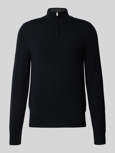 BOSS Regular fit gebreide pullover van een mix van scheerwol en kasjmier, model 'HEMARLO' Zwart - 2