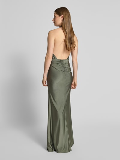 Laona Avondjurk met geknoopte details en loopsplit Olijfgroen - 5