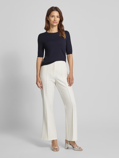 Luisa Cerano Bluzka z dzianiny z mieszanki wiskozy z okrągłym dekoltem Granatowy 1