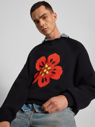 Kenzo Regular Fit Pullover in Strick-Optik Black 3
