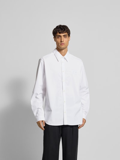 Diesel Freizeithemd mit Label-Stitching Weiss 4