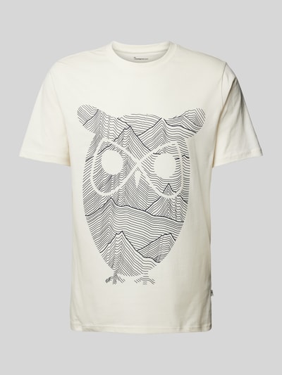 Knowledge Cotton Apparel T-Shirt mit Motiv-Print Offwhite 2