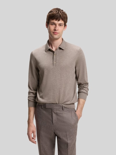 BOSS Regular Fit Poloshirt aus reiner Wolle Modell 'Lancione' Beige 4