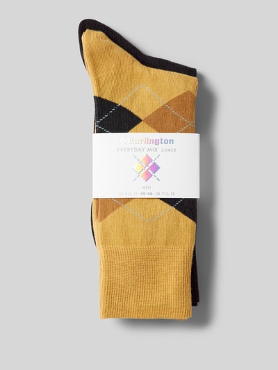 Burlington Socken mit Label-Detail im 2er-Pack Gelb 3