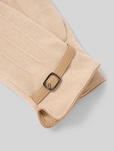 EEM Regular fit handschoenen met siergesp Beige - 2