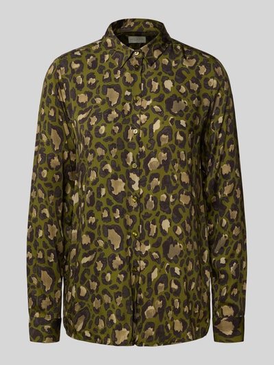 Milano Italy Regular Fit Bluse mit Manschetten Khaki 2