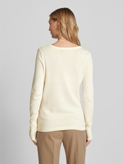 Vero Moda  Strickpullover aus reiner Baumwolle mit Rundhalsausschnitt Modell 'CARE' Offwhite 5