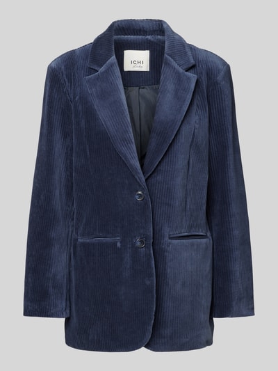 ICHI Blazer van corduroy met knoopsluiting, model 'TAMARY' Marineblauw - 2