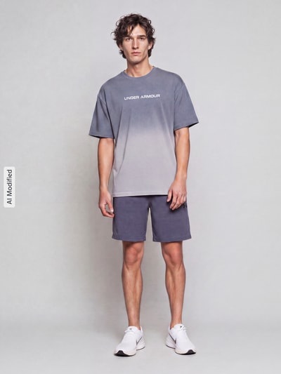 Under Armour Oversized Sport-T-Shirt aus Baumwoll-Mix Modell 'UA M HWT GRADIENT' Marine 1