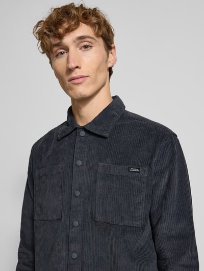 Blend Regular Fit Hemdjacke aus Cord Modell 'FABER' Dunkelgrau 3