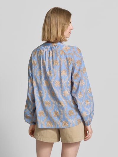 Emily Van den Bergh Bluse mit Tunikakragen und Quasten Bleu 5