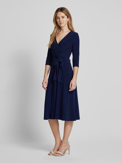 Lauren Ralph Lauren Midikleid mit Bindegürtel Modell 'CARLYNA' Marine 1