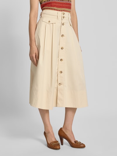 Lauren Ralph Lauren Midirock mit Knopfleiste Modell 'GILCHRIST' Beige 4