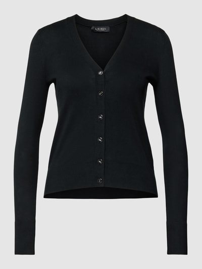 Lauren Ralph Lauren Strickjacke mit gerippten Abschlüssen Modell 'DENZEL' Black 2