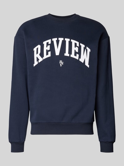REVIEW Sweatshirt mit Varsiety Embleme Marine 2