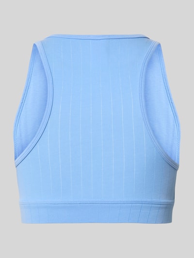 Produktfoto, Bralette aus Baumwoll-Mix von Calvin Klein Underwear in Hellblau mit Optik:Unifarben, Streifen-Struktur und Stretch-Materialverarbeitung.