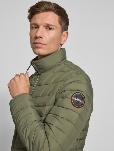 Napapijri Kurtka pikowana o kroju regular fit ze stójką z podszewką model ‘Lapaz’ Oliwkowy 3