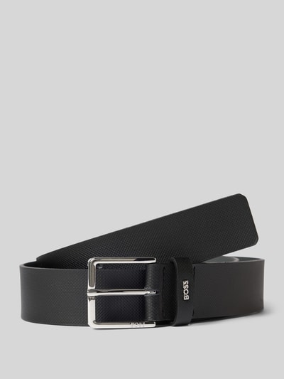 BOSS Riem met labelapplicatie, model 'Ther' Zwart - 1