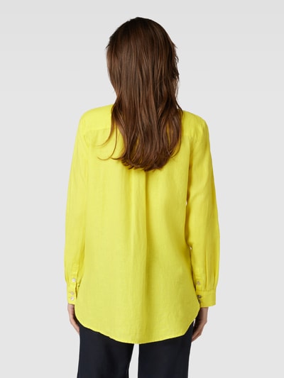 Christian Berg Woman Linnen blouse met platte kraag Lichtgeel - 5