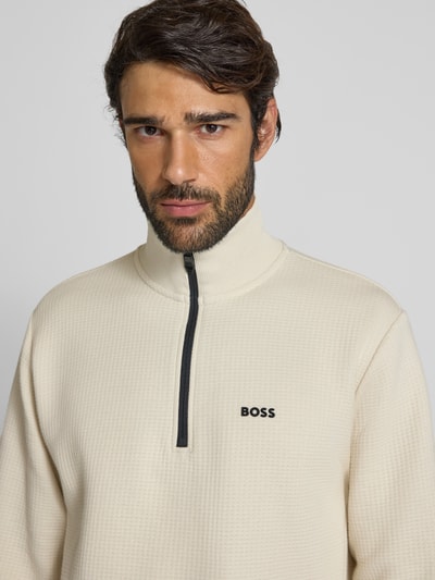 BOSS Green Regular fit sweatshirt met katoen, model 'LEAGUE' Beige - 3