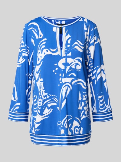 Marc Cain Regular Fit Bluse mit Schlüsselloch-Ausschnitt Royal 2