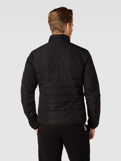 EA7 Emporio Armani Donsjack met labelprint, model 'Matt' Zwart - 5