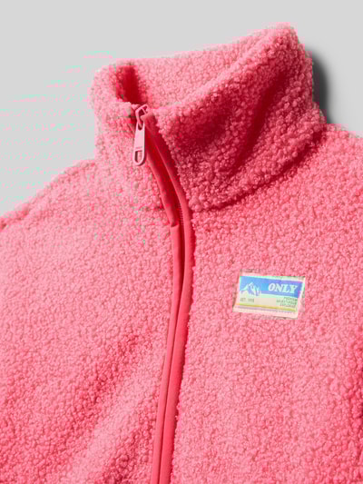 Only Bluza rozpinana o kroju regular fit z futerka model ‘EVA’ Mocnoróżowy 2