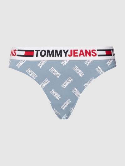 Tommy Jeans Stringi z logo na całej powierzchni Jeansowy niebieski 2