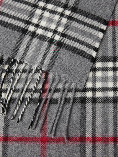 Fraas Schal mit Fransen Modell 'Fraasberry' Mittelgrau 2