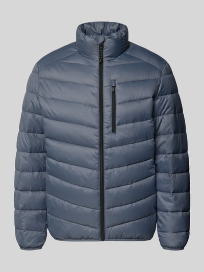 Tom Tailor Denim Regular Fit Steppjacke mit vertikaler Reißverschlussbrusttasche Mittelgrau 2