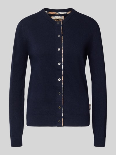 Barbour Regular Fit Strickjacke aus Woll-Baumwoll-Mix Modell 'PENDLE' Marine 2