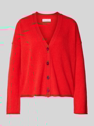 Marc O'Polo Oversized gebreid jack van pure scheerwol  Lichtrood - 2