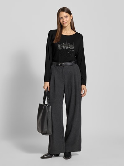 comma Oversized Longsleeve mit Label-Detail Black 1