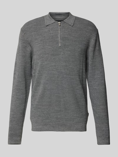 Jack & Jones Premium Sweter z dzianiny z kołnierzykiem polo Średnioszary 2