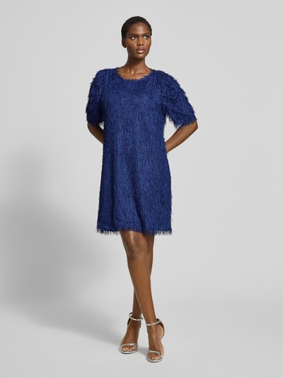 FREE/QUENT Knielanges Strickkleid aus Effektgarn Modell 'MARLIN' Blau 1