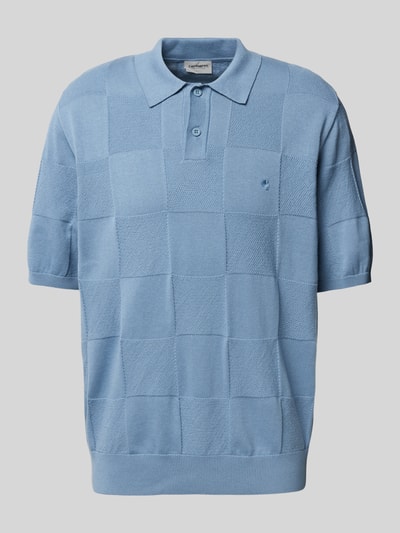 Carhartt Work In Progress Poloshirt aus reiner Baumwolle Modell 'CHECKER' Hellblau 1