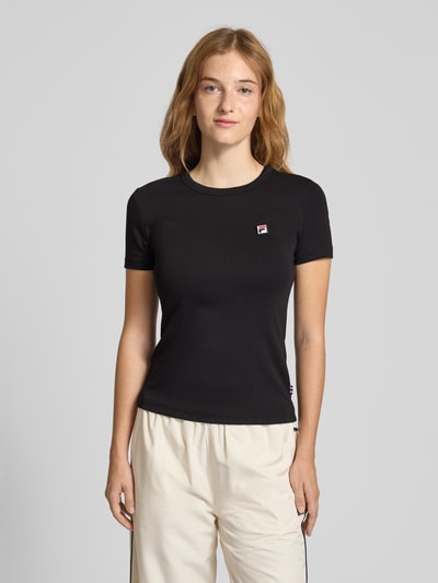 FILA T-shirt met labelstitching, model 'BIELLA' Zwart - 4
