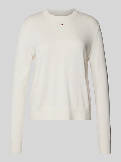 Tommy Jeans Strickpullover mit Logo-Stitching Offwhite 2