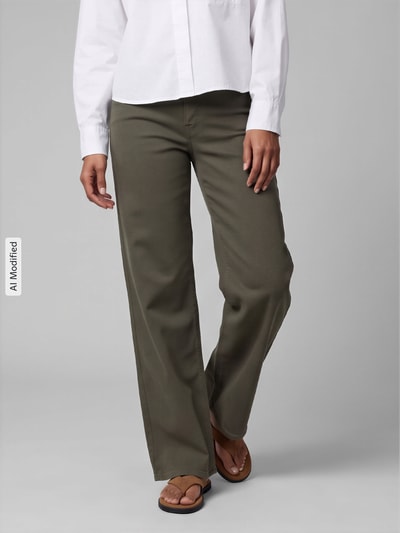 ONLY Wide & Loose Fit Jeans Baumwoll-Mix Modell 'MADISON' Oliv 4