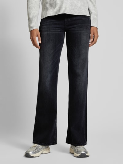 Cambio Flared jeans met riemlussen, model 'TESS' Antraciet gemêleerd - 4