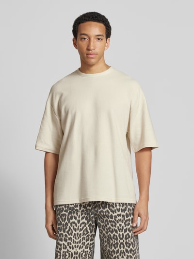 REVIEW T-Shirt mit Strukturmuster Ecru 4