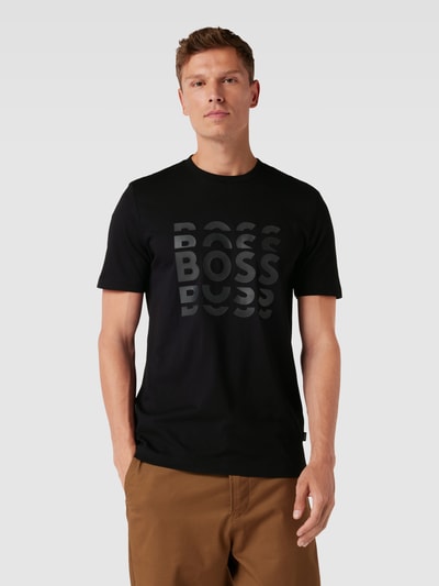 BOSS T-Shirt mit Logo-Print Modell 'Tiburt' Black 4