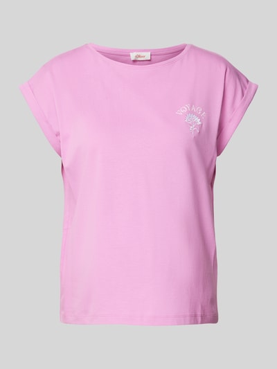 s.Oliver RED LABEL T-shirt met labelstitching Rosé - 2