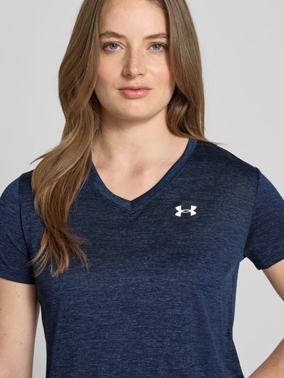 Under Armour T-Shirt mit geripptem V-Ausschnitt Dunkelblau Melange 3
