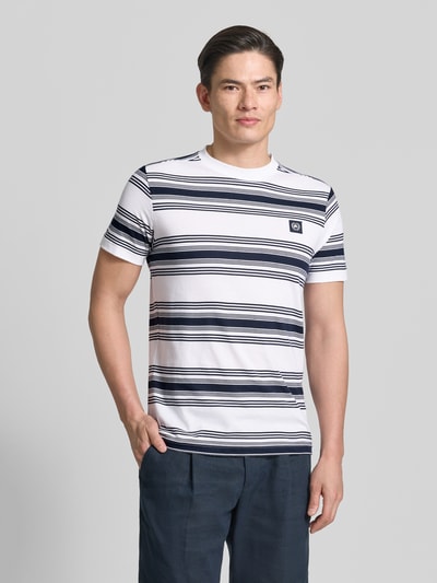 LERROS T-Shirt mit Label-Patch und Rundhalsausschnitt Offwhite 4