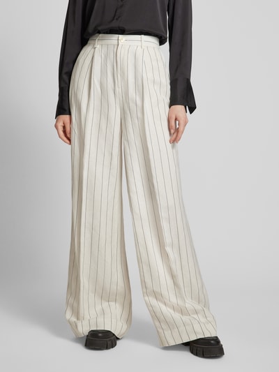 Lauren Ralph Lauren Spodnie z przyszytymi zakładkami w pasie model ‘KIRAHN’ Złamany biały 4