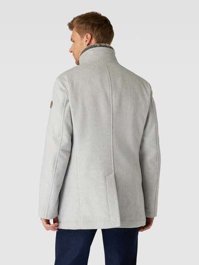 JOOP! Collection Krótki płaszcz z odpinanym sztucznym futrem model ‘Gary’ Jasnoszary 5